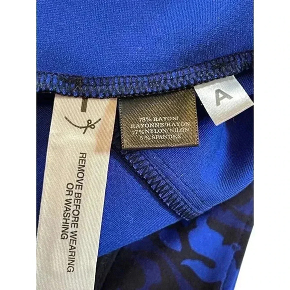 Ann Taylor Damask Ponte Pencil Skirt Blue Pattern Size 6 - Picture 5 of 6